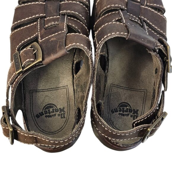 Dr. Martens Mens Vintage Fisherman Leather Sandals, Buckle, Brown, Size 10 - Picture 7 of 11